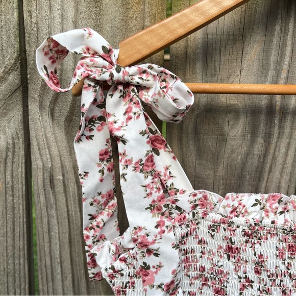 Women French Style Tie Strap Romantic Ditsy Floral Cami Sleeveless size M - Picture 7 of 9